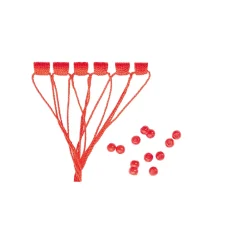 Jenzi Faden-Stopper mit roten Perlen - grob| Posen Zubehör|Angelzubehör Kleinteile