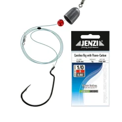 Jenzi FC-Line Carolina-Rig 7g Hakengröße 1/0 mit Offset-Haken und Gewicht| Drop Shot Haken|Drop Shot Rig