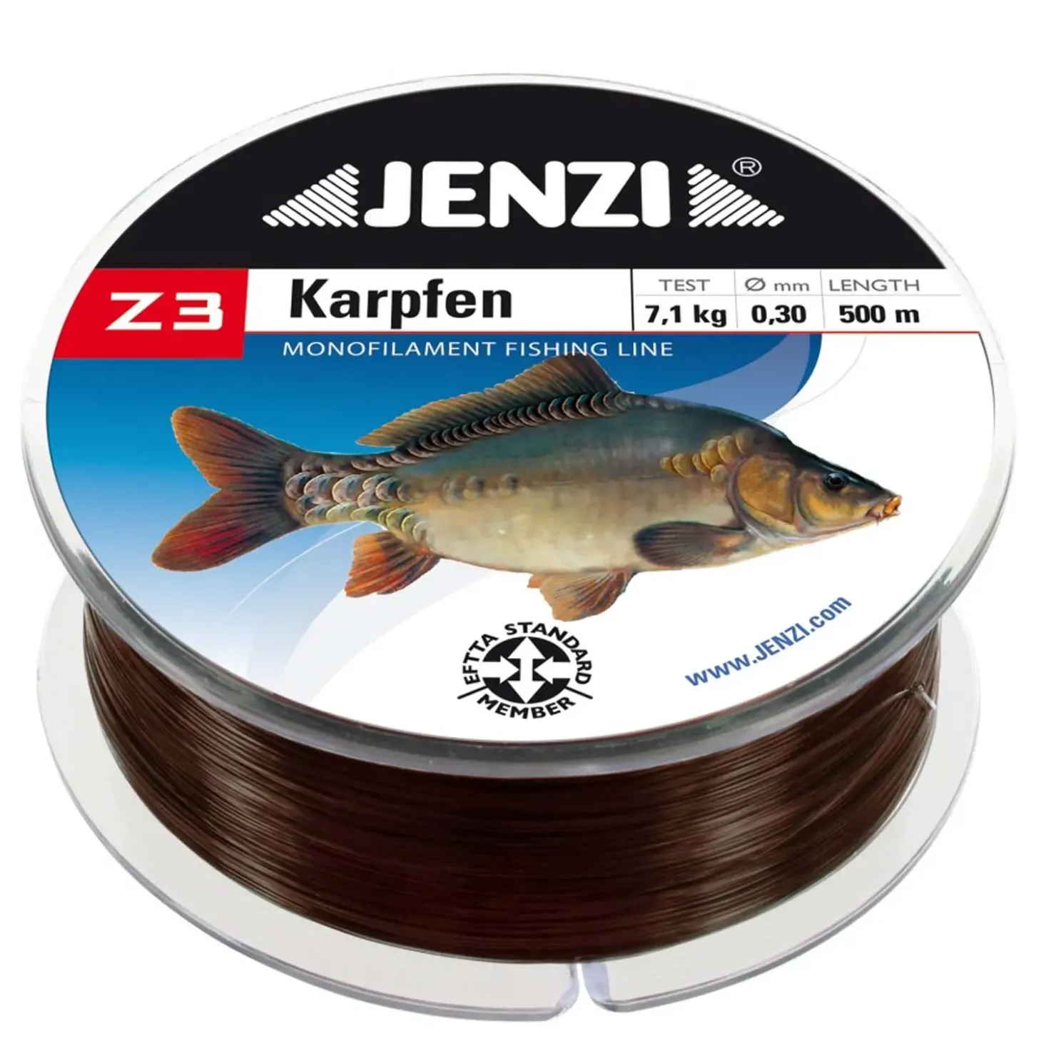 Jenzi Z3 Line Karpfen 500m 0,35mm 8,1kg Monofile Angelschnur| Karpfen Schnur|Friedfischschnur