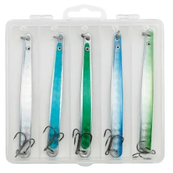 Kinetic Belone Flash Meerforellen-Blinker Angelset - 5 Meerforellenköder 24g mit Box| Sets Lachs & Mf Köder|Blinker