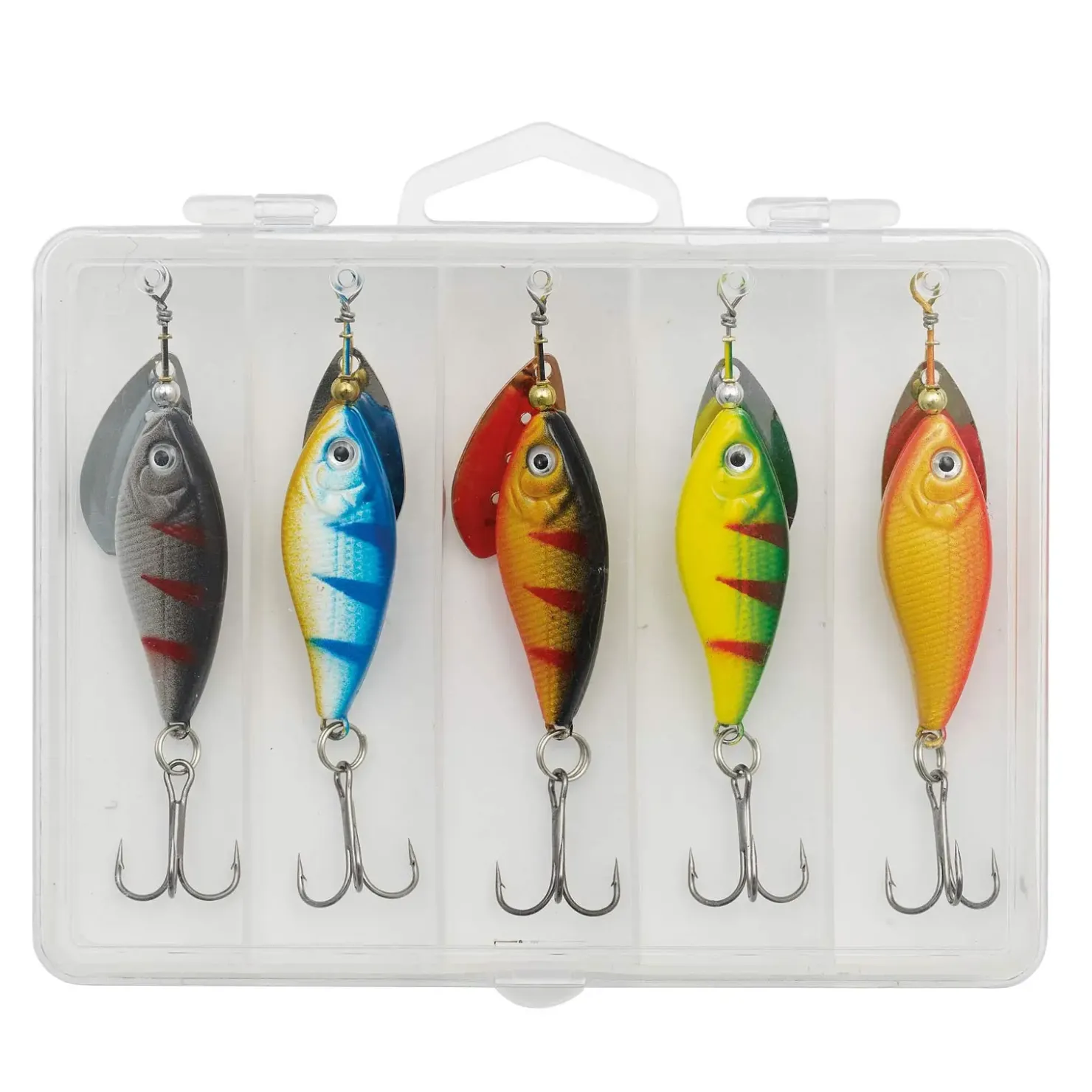 Kinetic CY Angeln Spinner Angelköder Angelset - 5 Raubfischspinner 9g mit Box| Sets Spinnfischen|Spinner