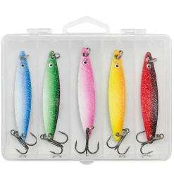 Kinetic Jebo-H Meerforellen-Blinker Angelset - 5 Meerforellenköder 24g mit Köderbox| Blinker|Sets Lachs & Mf Köder