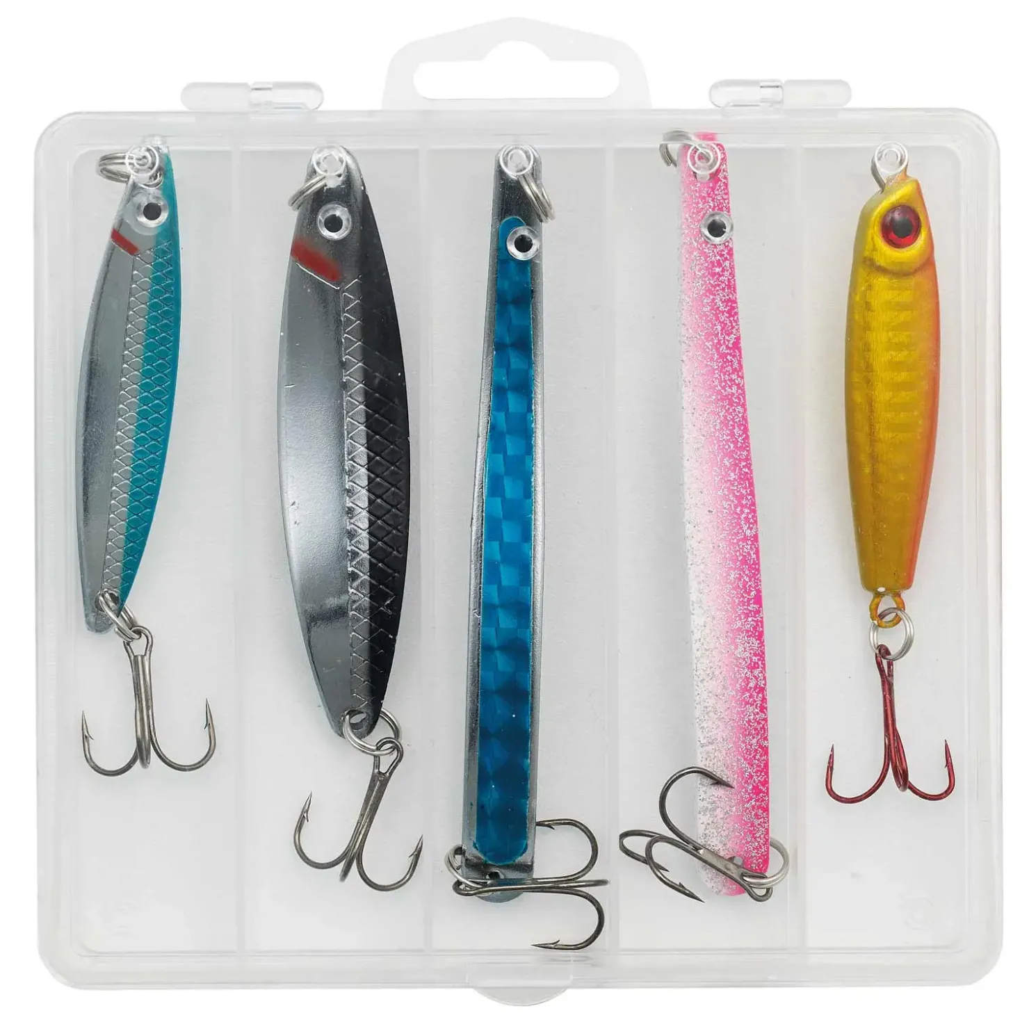 Kinetic Mix Meerforellen-Blinker Angelset - 5 Meerforellenköder mit Köderbox| Blinker|Sets Lachs & Mf Köder