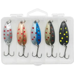 Kinetic Trout Forellenblinker Angelset - 5 Forellenköder 7g mit Köderbox| Sets Spinnfischen|Blinker