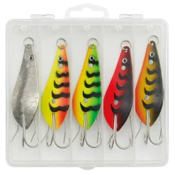 Kinetic WY Krautblinker Hechtblinker Angelset - 5 Hechtköder 25g mit Köderbox| Sets Spinnfischen|Blinker