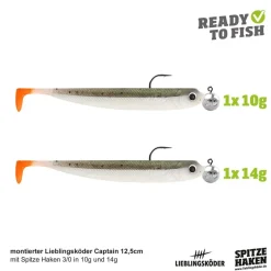 Lieblingsköder 12,5cm Actionpack Gummifisch montiert Set| Hechtköder|Hecht Gummifisch