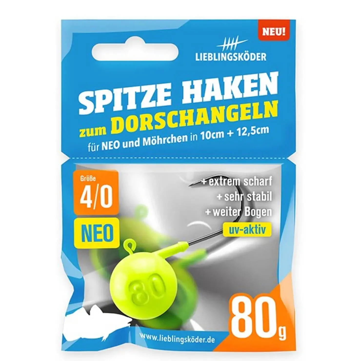 Lieblingsköder Spitze Haken NEO 4/0 80g Jigheads| Jigköpfe
