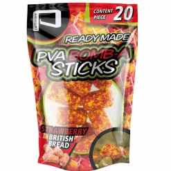 Pelzer Carp Fishing Pelzer PVA Bomb-A-Stick British Bread Strawberry Pellets & Groundbait Füllung| Karpfenfutter|Boilies & Pop-Ups