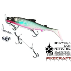 Pikecraft Fishing Pikecraft Renky Kit FishingGhost 22cm BKK Hook 1/0 1pcs Rig Zubehör| Jighaken|Raubfischhaken