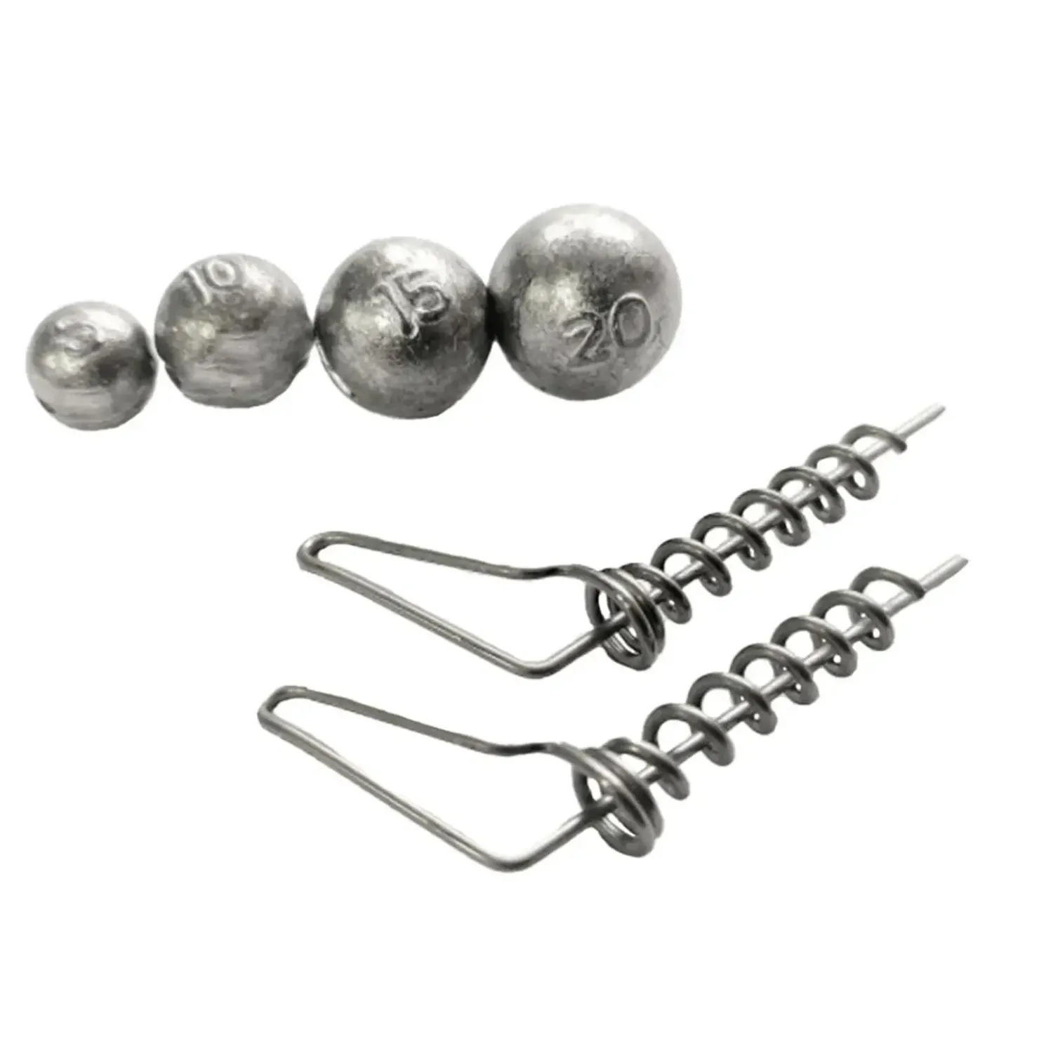 Pikecraft Fishing Pikecraft The System S-Screw Set Light 2xS-Screw & Blei 5/10/15/20g Rig Zubehör| Raubfischhaken|Jigköpfe