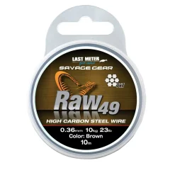 Savage Gear Raw 49 0,36mm 10m braun Stahlvorfach| Stahlvorfach Meterware|Stahlvorfach Meterware