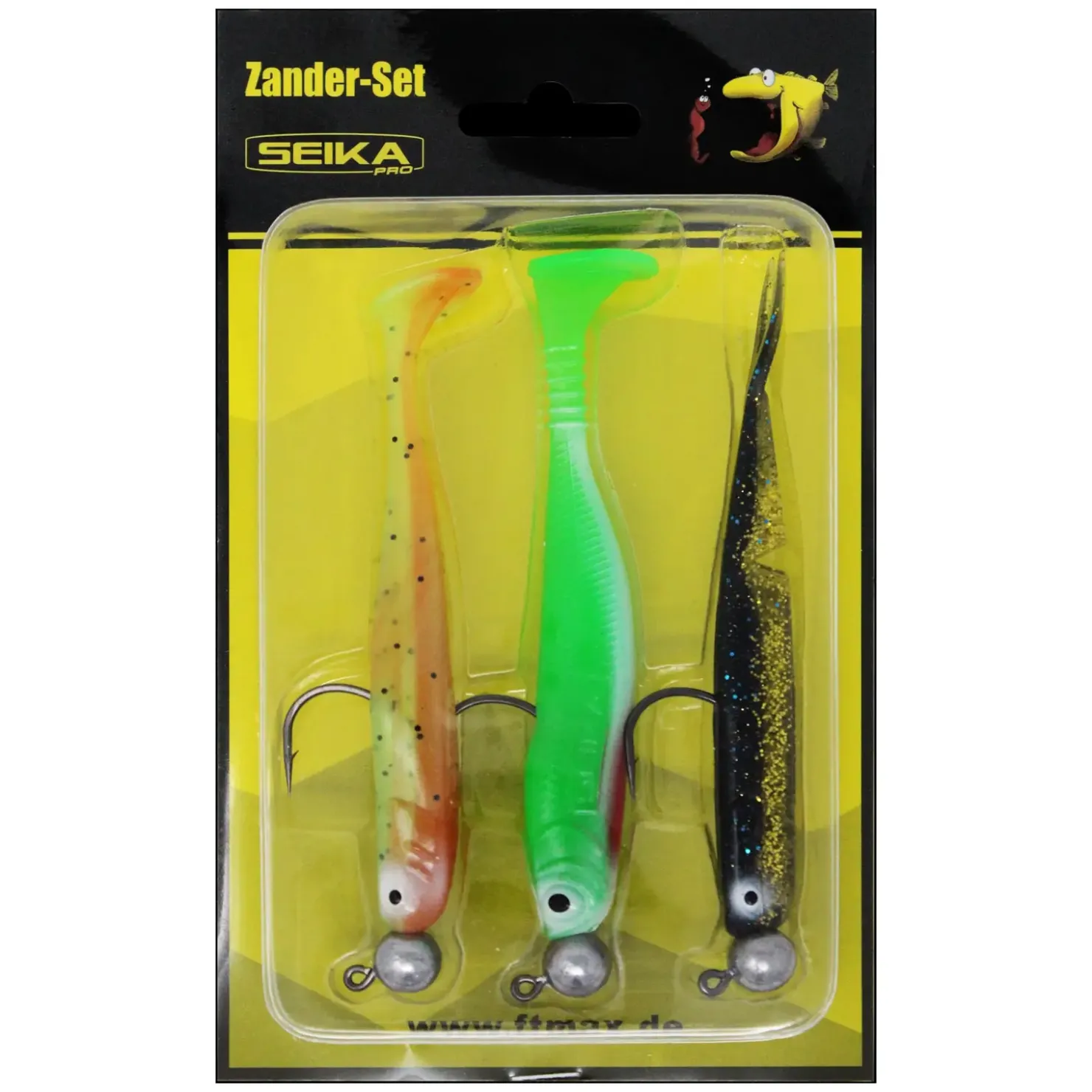 Seika Pro Zander-Set Gummifisch Set| Set Kunstköder & Zubehör|Angelset Raubfisch - Zubehör & Köder