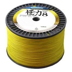 Shimano Kairiki 8 Yellow 0.130mm/8.2kg geflochtene Angelschnur Wunschlänge| Angelschnur Meterware|Geflochtene Angelschnur