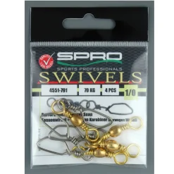 Spro Barrel Swivel+Norway Snap 004 #4 - 35kg - 7 Stück Snap und Wirbel| Wirbel Und Karabiner Meer|Wirbel & Karabiner