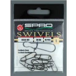 Spro Fastlock Snap #02 #2 - 30kg - 10 Stück| Wirbel & Karabiner Raubfischangeln|Knotless Verbinder