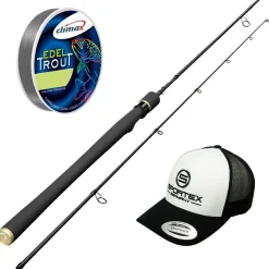 Fishing-King Shop Ultra-Light Kombo für feines Spinnfischen – Sportex Curve 180 + Climax 0,20 + Cap| Barschrute|Forellenteich Ruten