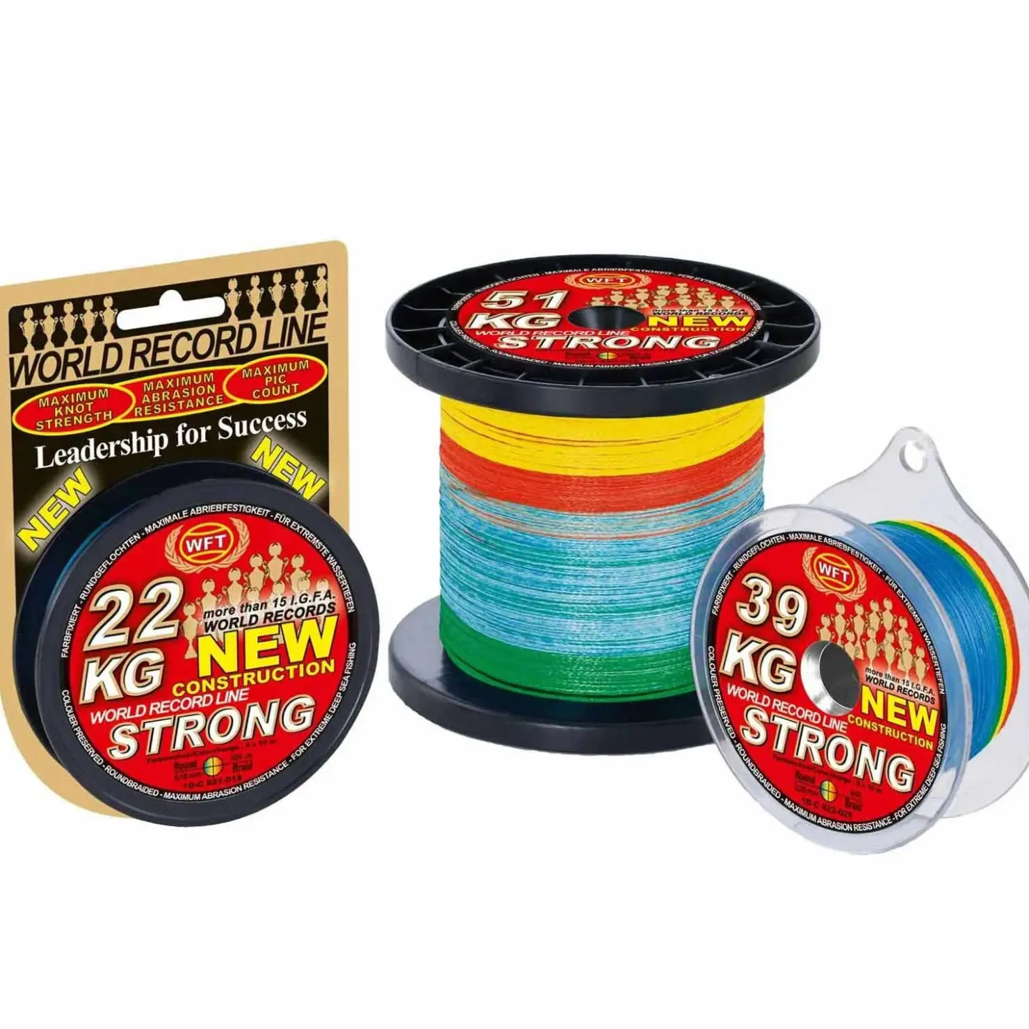 WFT KG Strong Multicolor 32Kg 0,22 Geflochtene Angelschnur Meterware| Geflochtene Angelschnur|Angelschnur Meterware