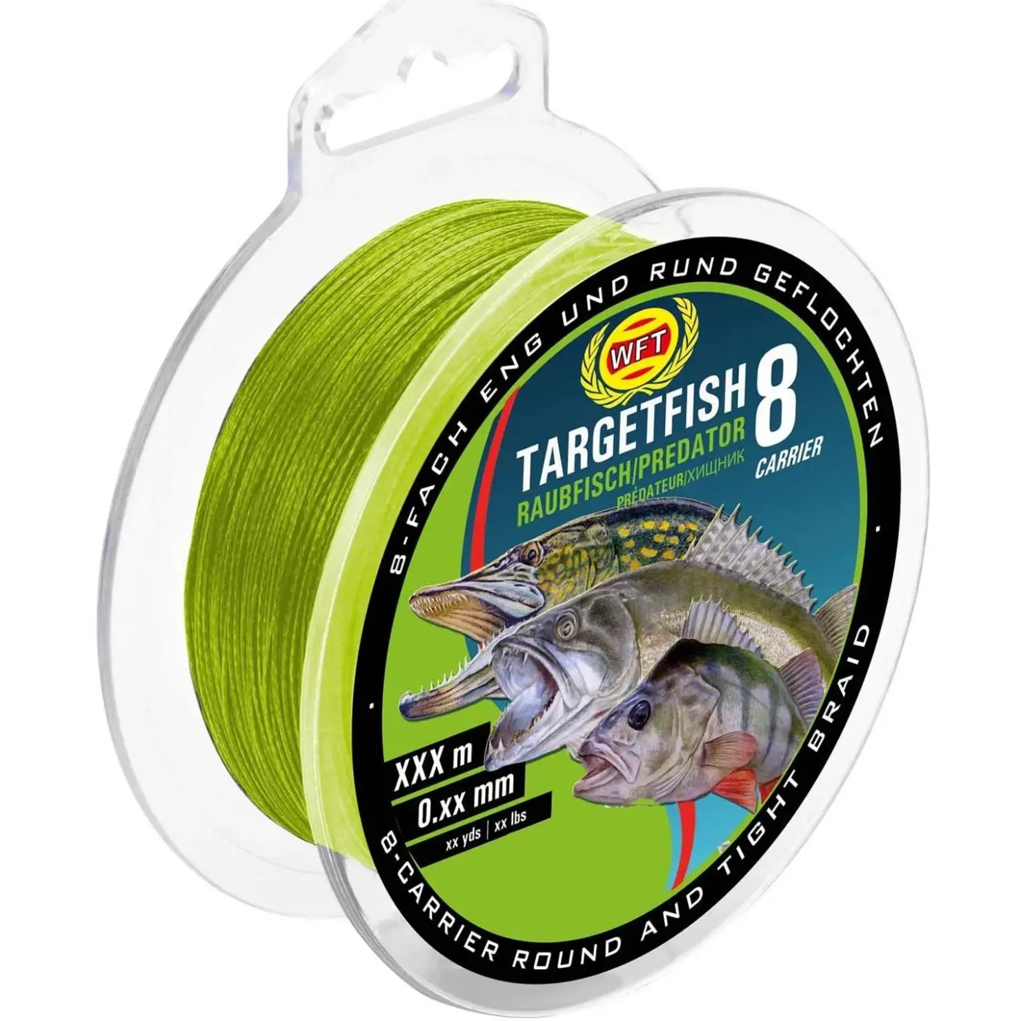 WFT Target Fish 8 Raubfisch Chartreuse 150m 0,12mm geflochtene Schnur| Spezial Angelschnur|Geflochtene Angelschnur