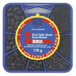 Zebco Bleischrot-Sortiment 170g, oval| Sets Feederangeln Und Co|Sets Friedfischangeln