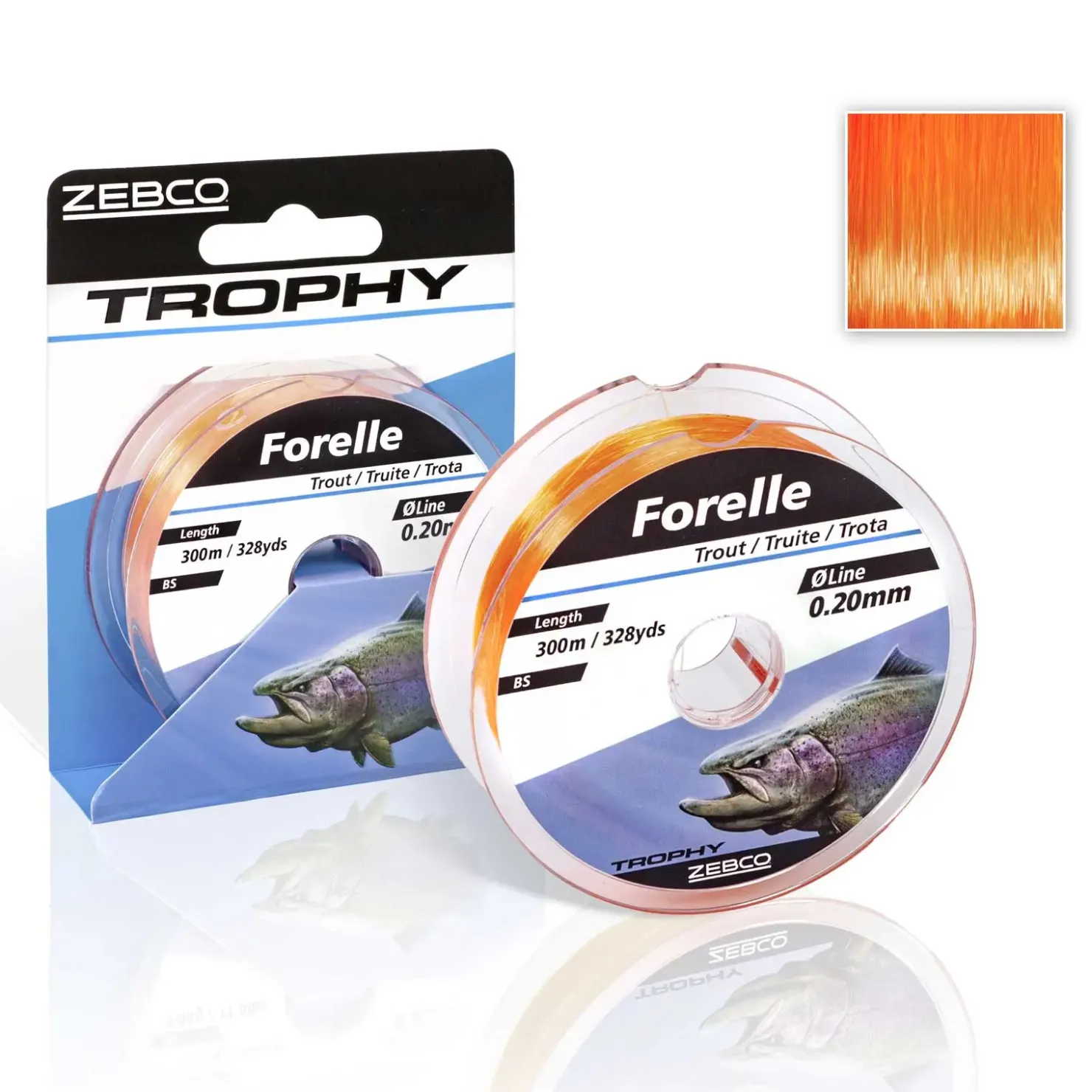 Zebco Trophy Forelle 0,20mm 300m TOP Angelschnur| Spezial Angelschnur|Monofile Angelschnur
