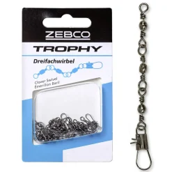 Zebco Trophy Hochleistungs Drei-Wege-Wirbel Gr. 10| Forellen Zubehör|Wirbel & Karabiner