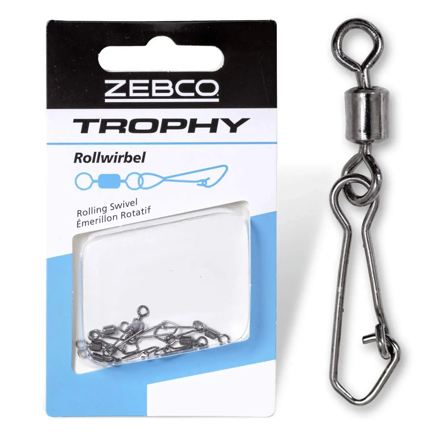 Zebco Trophy Hochleistungs Rollwirbel Gr. 12| Wirbel & Karabiner