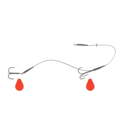 Zeck Fishing Zeck Dead Bait Twin Treble #4 Rig gebundenes Vorfach| Stahlvorfach Mit Haken